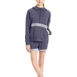 Josie Natori Womens Activewear Chi French Terry Active Half-Zip Top
